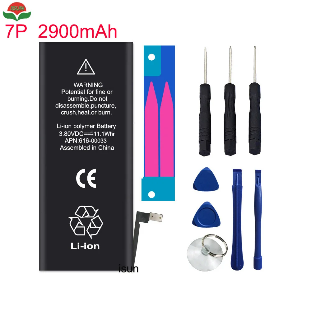 

ISUN original quality 0 cycle mobile battery for iPhone battery 7 Plus 2900mAh battery replacement with free 6 in 1 repair tools