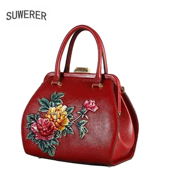 

Genuine Leather handbag 2020 new luxury embossed handbag Fashion Shoulder Messenger Bag Women's handbags