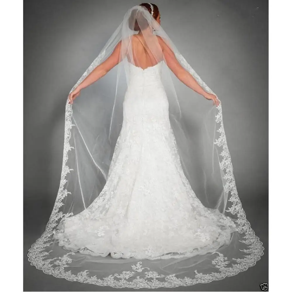 

2019 Fashion 3 Meters Width 1.5 M Bride Veils With Comb 1 Layer Wedding Veil Weddings Accessories Wedding Veil