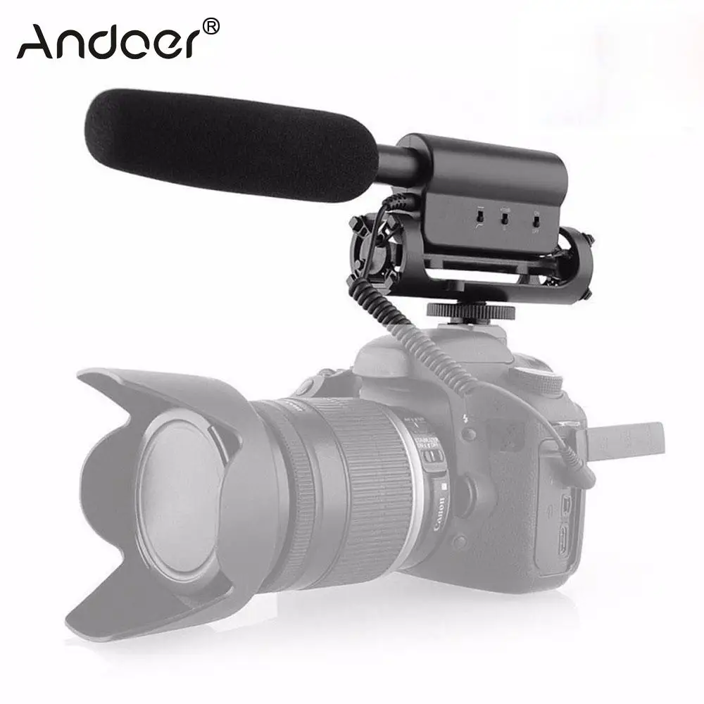 

Andoer Microphone for Camera High-sensitivity Interview Mic Portable Professional Photography Microphones Easy Installation