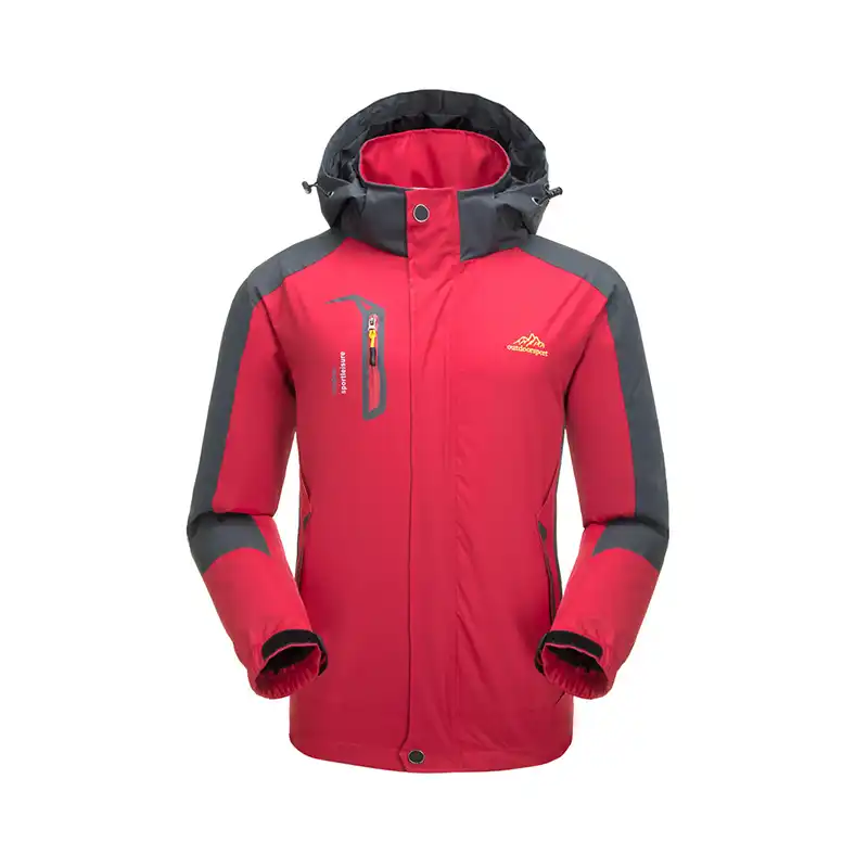 Men 3 in 1 Jacket Softshell Jackets Hooded Waterproof Windbreaker Outdoor Softshell Jackets Camping Hiking with Fleece Winter Coats Skiing Trekking Big Size S to 7XL