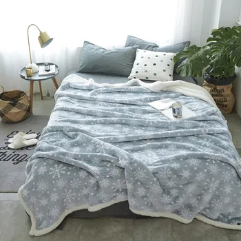 

A/B version Double layer Blanket Thick Soft Throw Blanket on Sofa Bed Plane Travel Plaids Portable throwing blanket