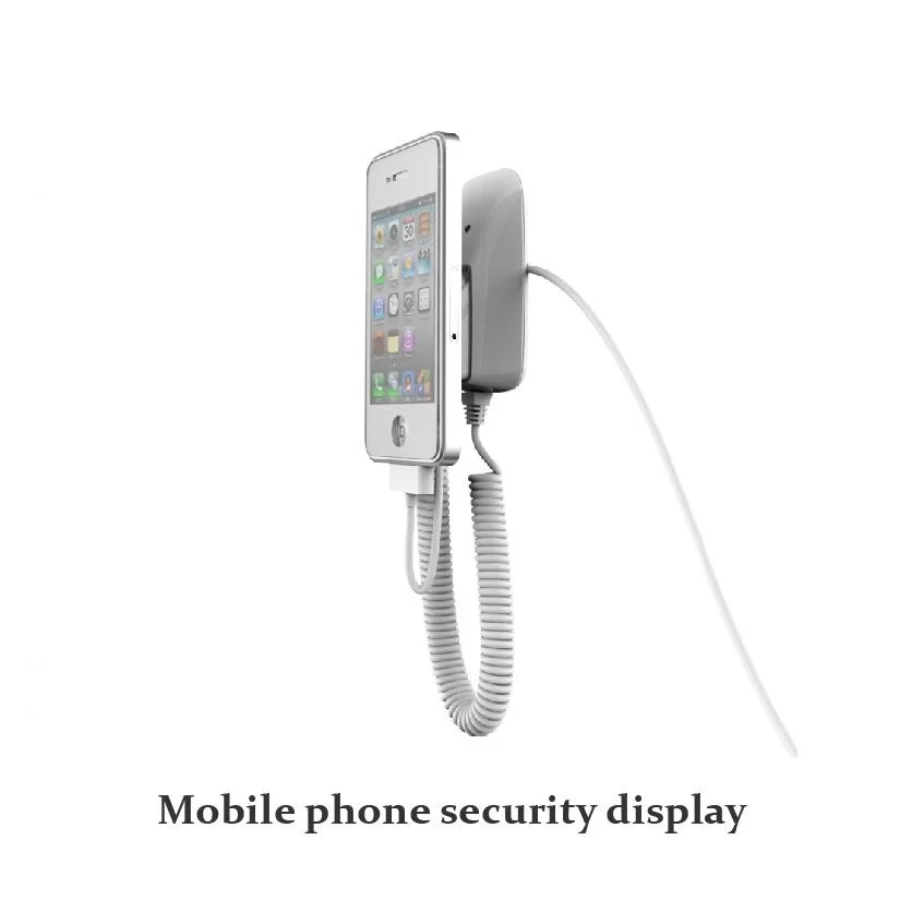 

10 X remote control retractable phone wall mounted white plastic alarm security display holder with charge micro usb c Lightning