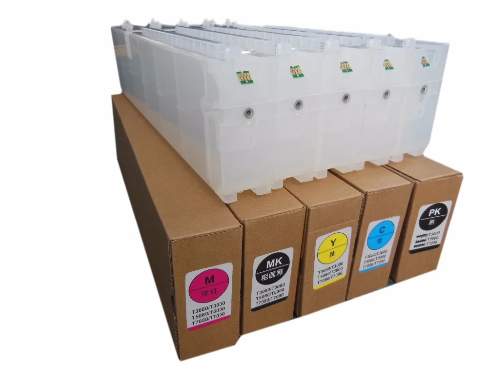 1Set Empty Refillable Ink Cartridge For Epson SureColor T3200 T5200 T7200 T3270 T5270 T7270 T3270D T5270D T7270D T6941-T6945 1Set Empty Refillable Ink Cartridge For Epson SureColor T3200 T5200 T7200 T3270 T5270 T7270 T3270D T5270D T7270D T6941-T6945