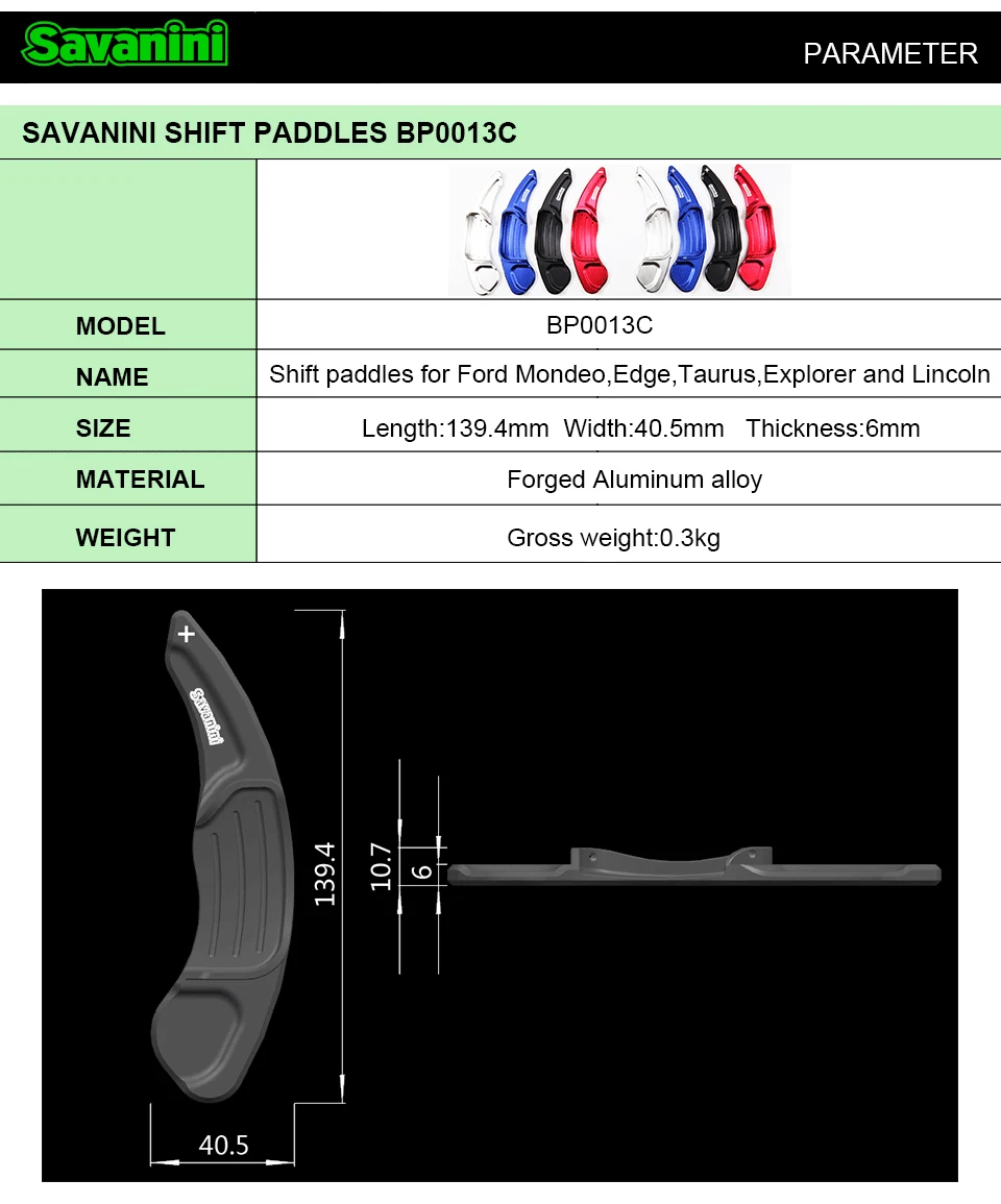 Savanini алюминиевые подрулевые лепестки DSG сдвиг весло переключения передач Расширение для Ford Mondeo/Edge/Телец Авто Стайлинг