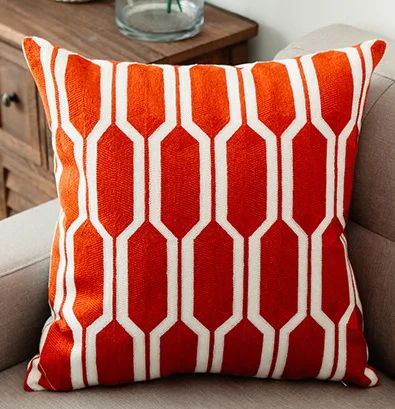Junwell диванные подушки 18x18 дюймов хлопок вышивка геометрические круги декоративные подушки - Цвет: Pattern D