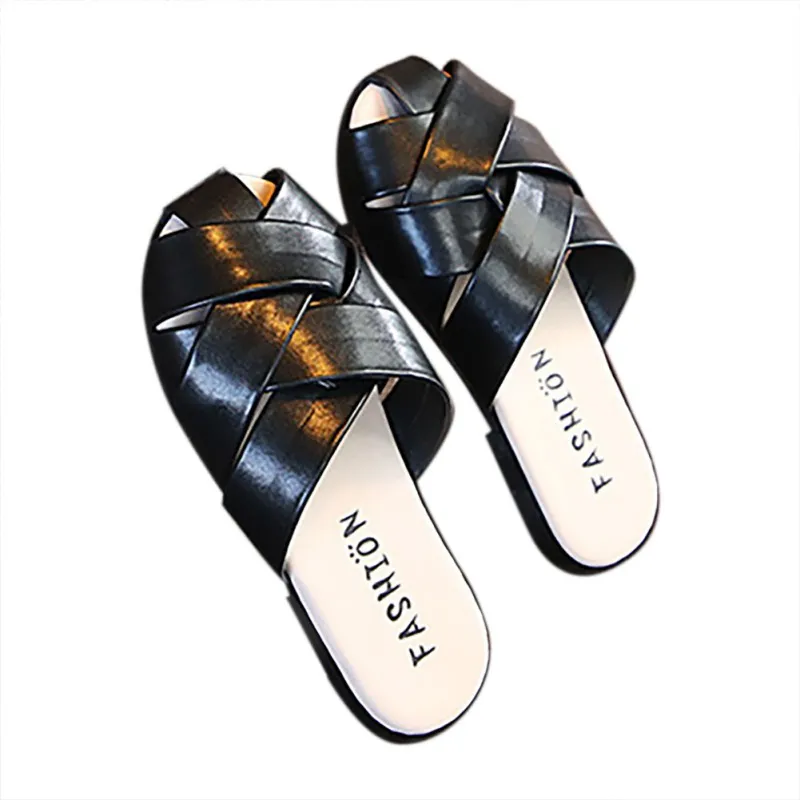 

Fashion Children Slippers Flat Bottom Slip Out Beach Shoes Woven Girls Baotou Sandals Slippers Home Shoes Sweet Princess Shoes