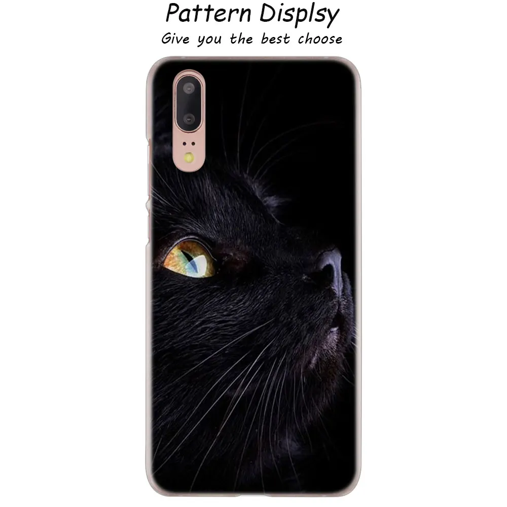 06 Милый Черный кот смотрели Глаза Моды Жесткий Чехол для huawei P30 P20 P10 P9 P8 Lite P30 P20 Pro мини P Smart крышка - Цвет: 06