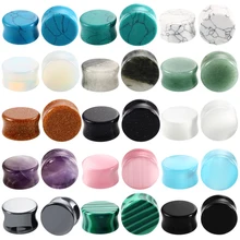 Пара каменных ушных пробок, тоннель, пирсинг для ушей, спиральные пирсинг, носилки для ушей, пробки для ушей, пирсинг для тела, ювелирные изделия 6 мм-16 мм