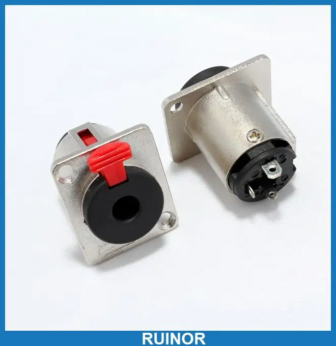 

2 In-Line Locking 1/4" TRS Female Plug Jack Socket 2036