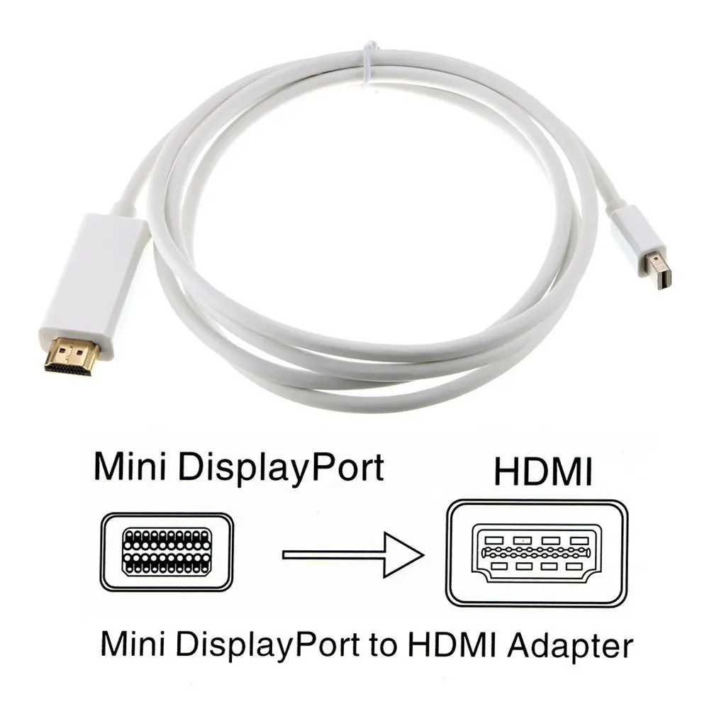 1,8 м 4 к Mini DisplayPort к HDMI адаптер Mini DP кабель Thunderbolt 2 HDMI конвертер для MacBook Air 13 Surface Pro 4 Thunderbolt