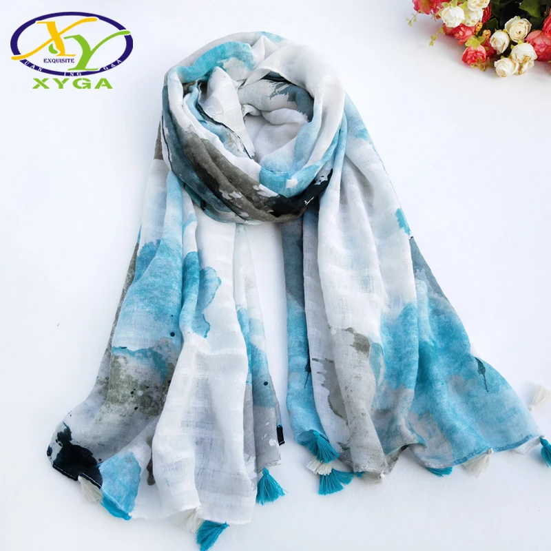 

1PC Women Cotton Scarf Long Fringes Spring New Fashion Lady Acrylic Shawls Thin Summer Sunscreen Wrap Pashminas Autumn Female