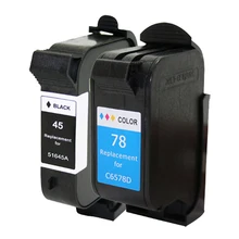 2 шт. Для HP 45 78 Картридж Для HP 180 280 1220c 3810 3816 3820 3822 6122 6127 920c 930c 950c 940c 932c printer