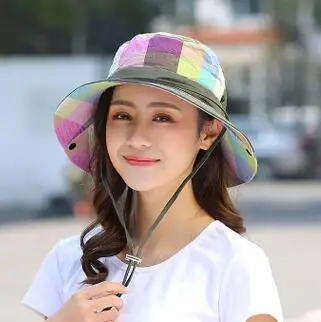 XdanqinX Складная женская шляпа для взрослых летняя вентиляция хлопковые Панамы ветряная веревка фиксированная пляжная шляпа Повседневная шляпа от солнца для женщин - Цвет: army green