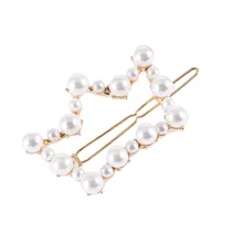 Заколки для волос для Для женщин полые Размеры корона с жемчугом и стразами зажим для волос G0508