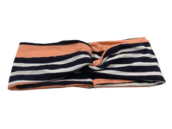 

T175306 2017 Newest fashion 3 color stripe printed turban headbands cotton good stretch girls thin headband for women