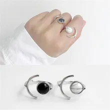 Популярное кольцо модное женское кольцо камни Трендовое круглое кольцо с черным камнем Ретро популярное каменное кольцо для женщин ювелирные изделия