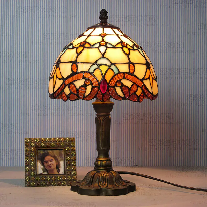 Artpad Европейский светодиодный винтажный Настольный светильник в богемном стиле, прикроватная лампа для спальни AC110V 220 V, мозаичные витражные настольные лампы