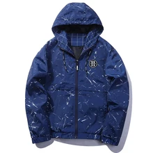 Black Blue Skateboard Fashion Design Bomber Jacket For Men Parka Hommes Zipper Hooded Windbreaker Jacket Male US Size