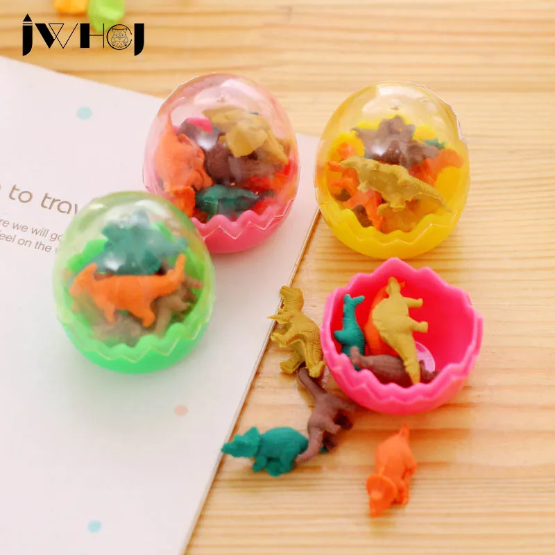 

JWHCJ 1 lot Dinosaurs Egg Rubber Creative Eraser Mini Cute Kawaii Eraser Kids Gift Erasers For Pencil Stationery School Supplies