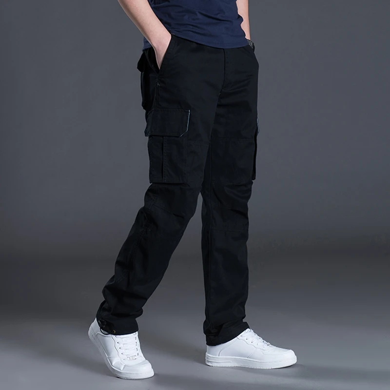 Cargo Pants PERFWEED Men Clothing Cargo Military Army Pants Multi-Pockets Decoration Casual Male Autumn Spring Straight Gray Pants