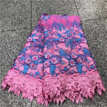 

2018 New Design African Guipure Tulles Lace High Quality Nigerian Beaded Lace Fabric Net Lace 5Yard/Lot