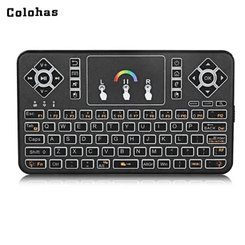 

Colorful Backlit Mini Keyboard 2.4GHz Wireless QWERTY Keypad Air Mouse Function Smart Touchpad for Computer Android TV Box HTPC