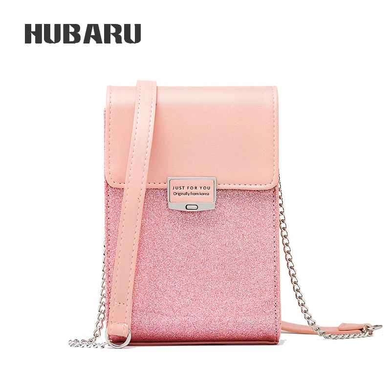 

HUBARU Women's Bag Designer Crossbody Fashion Ladies Silver Color Chain High Quality Sequins Female Shoulder Bag Mini Messenger