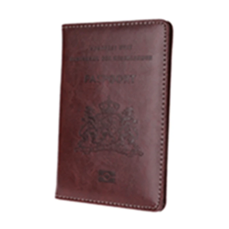 New Men Women Travel Leather Passport Card Cover Holder Case Protector Organizer Simple Design Casual Card Holder - Цвет: Коричневый