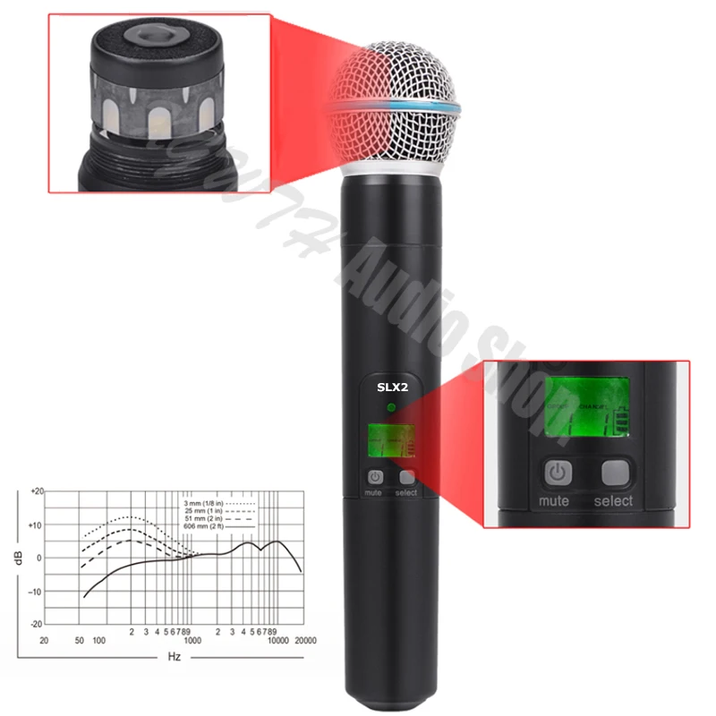 SLX24 BETA58A SM58 SM 58 UHF Wireless Microphone