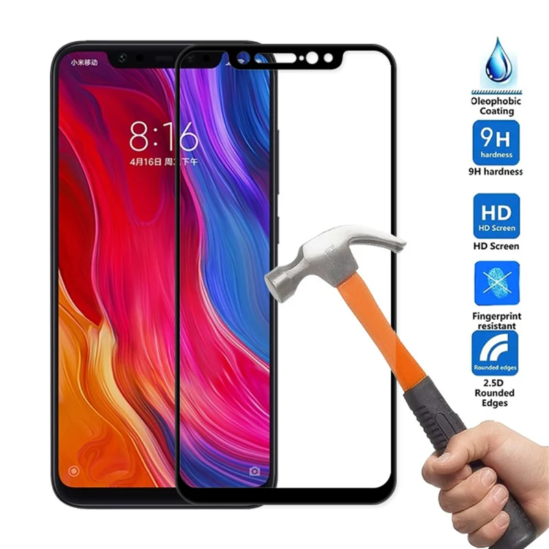 Закаленное стекло для pocophone f1 5D xiaomi mi max 3 Xiaomi Mi 8 Mix2 6X A2 A1 6 5X защита Redmi Note 4x|Защитные
