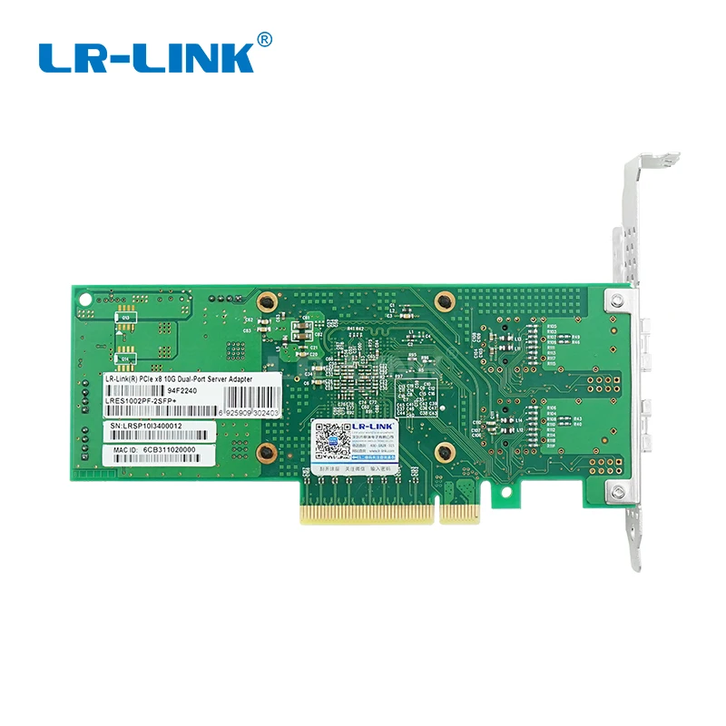 LR-LINK 1002PF-2SFP+ 10 Gb волоконно-оптический сетевой адаптер ethernet двойной порт PCI Express Соединительная плата локальной компьютерной сети Nic внутренний