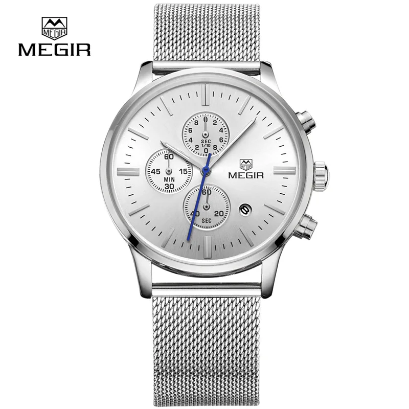 Prix pour MEGIR D'origine Hommes Montres Top Marque De Luxe Élégant Montre Hommes En Acier Inoxydable Maille Bracelet Chronographe Militaire Quartz Montre Prix pour MEGIR D'origine Hommes Montres Top Marque De Luxe Élégant Montre Hommes En Acier Inoxydable Maille Bracelet Chronographe Militaire Quartz Montre