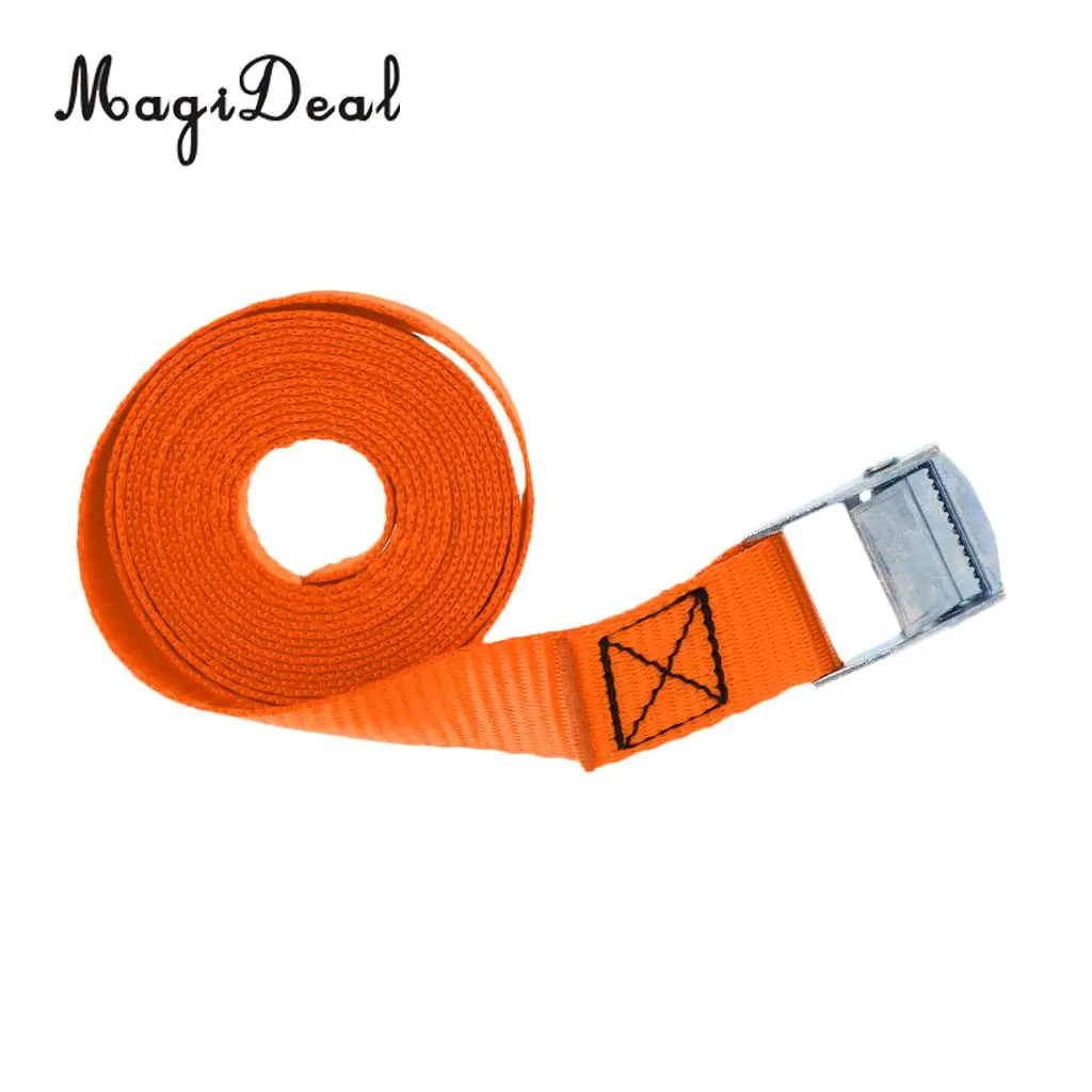 MagiDeal 2x Tie Down Straps with Cam Buckle Lashing Straps for Cargo Tie Down, Car Roof Rack, Luggage Kayak Carrier 2.5m Orange