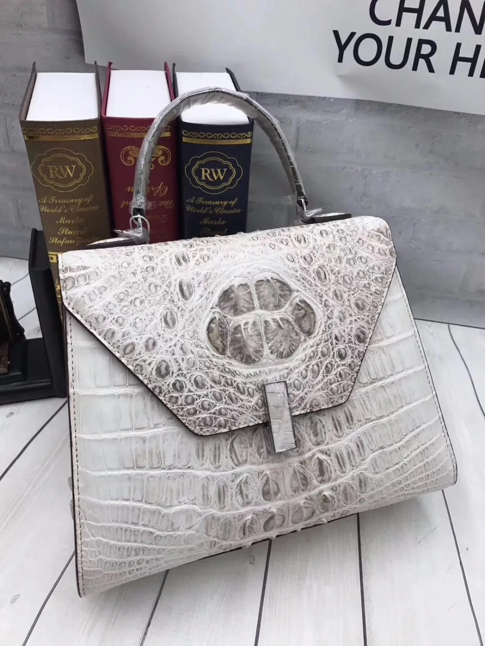

Fashion Chic Designer 100% Genuine Alligator Skin Women's Solid Handbag Exotic Crocodile Leather Female Shoulder Messenger Bag