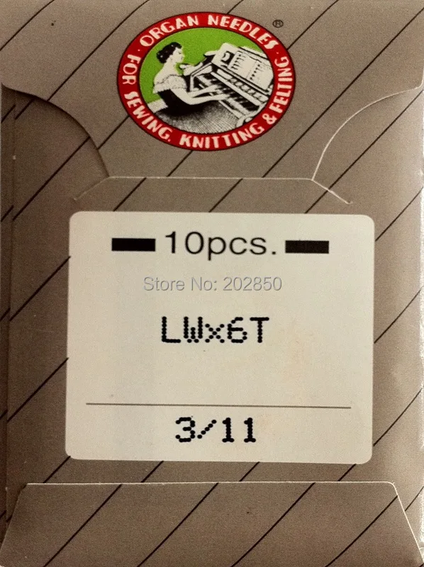 Брендовые иглы орган LWX6T 3/11 10 шт. игл/Лот для промышленных швейных машин потайных