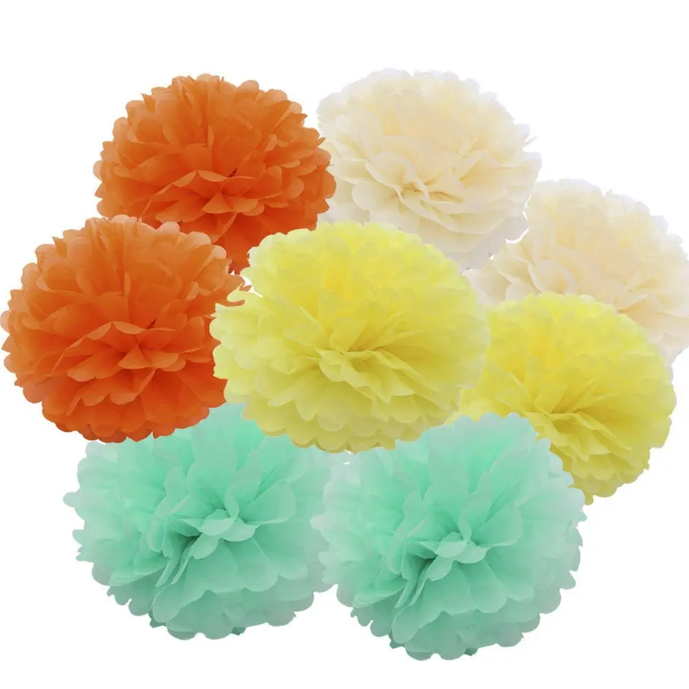FANLUS Assorted Cotton Candy PinkPurpleBlue Color 35cm 14 inch Tissue Pom Poms Flower Party Decorations for Weddings Birthday (1 (2)