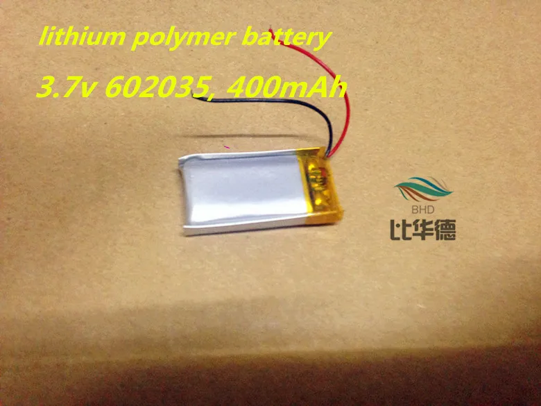 

3.7V lithium polymer battery ,3.7v 602035, 400mAh Handheld GPS Navigator Lithium Battery