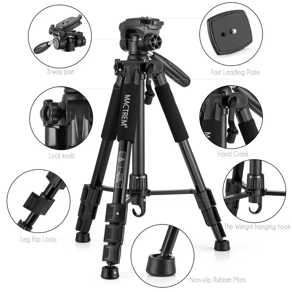 

Pro Universal Adjustable Travel Tripod Stand with 360 Degree Pan Head For Canon Nikon Sony DSLR SLR Digital Camera Camcorder