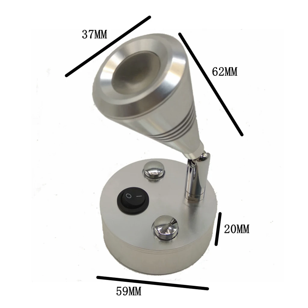 12 В 3 Вт светодиодный регулируемый настенный Точечный светильник, светильник для чтения, караван, лодка, кабина, диаграмма, лампа, морской RV, светодиодный светильник для чтения, прикроватный светильник для спальни
