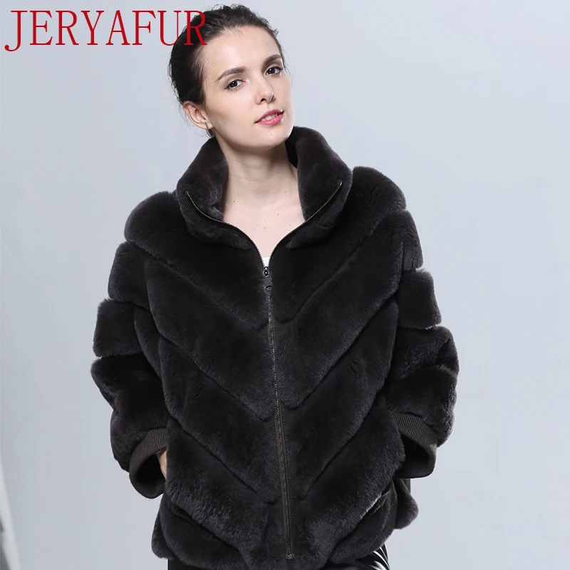 Jeryafur полный мех лисы кожаная куртка с лисьим мехом Зимние теплые воротник