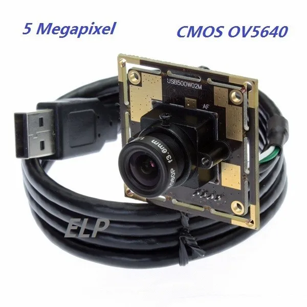 5MP 2592*1944 CMOS OV5640 mjpeg и YUY2 машины видения наблюдения мини черный камера USB с 3.6 мм объектив