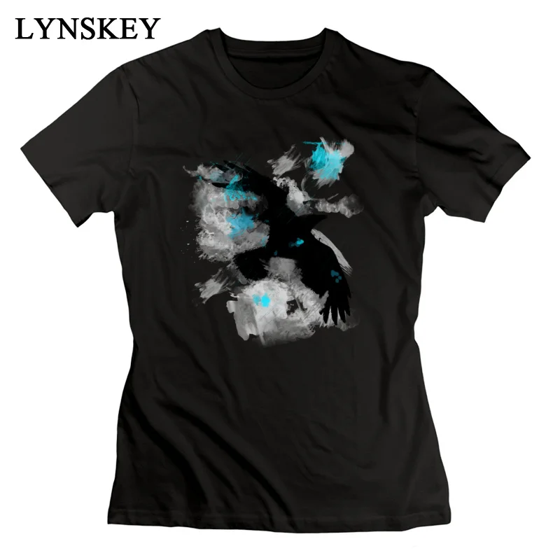 LYNSKEY Design Tops T Shirt New Design Round Neck Short Sleeve Blue Crow 100% Cotton Female T-Shirt Design Summer Autumn Clothing Shirt purple
