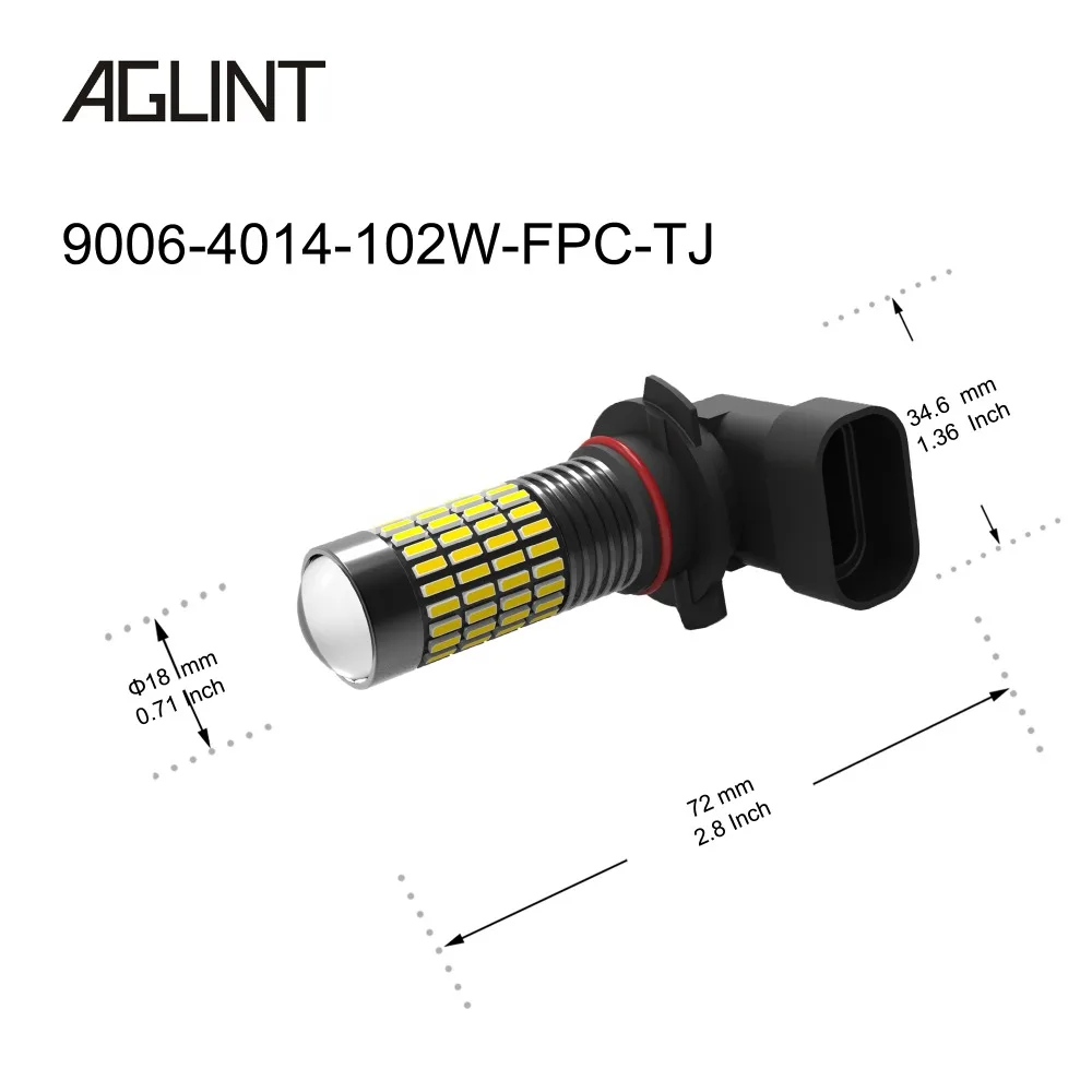 AGLINT 2 шт. H11 H8 H10 9005 9006 5202 PS X 24W светодиодный автомобильный противотуманный фонарь 4014 SMD 102 CChips дневной ходовой светильник DRL Белый 12V 24V 6000K