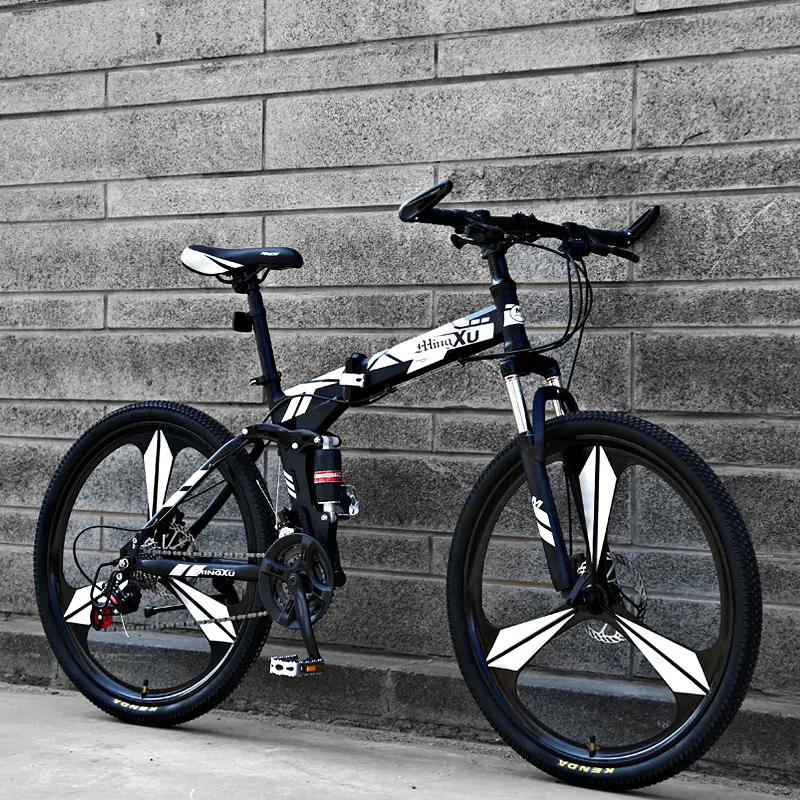 Бренд горный велосипед углерода Сталь каркас двойной амортизацией 21/24/27 Скорость 24/26 дюймов колеса складной велосипед MTB Bicicleta