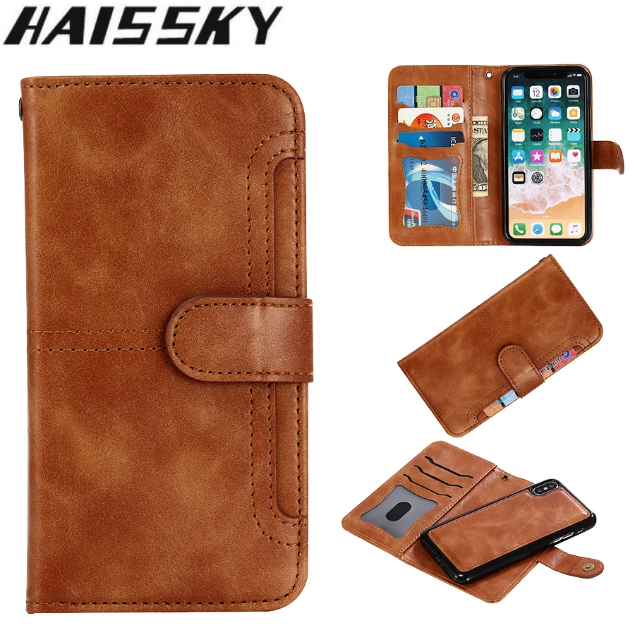 

Vintage Leather Phone Case For iPhone 6 6S 7 8 Plus Case Card Holder Wallet Soft Cover For iPhone X 10 7 Plus Magnetic Flip Case