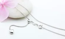 Solid White Gold Necklace/ Wheat Link Chain Necklace/ 2.55g Hot Sale