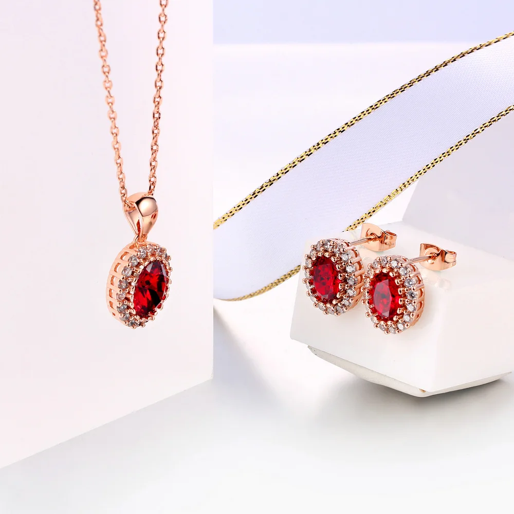 Комплект из колье и серёг цвета розового золота|set rose|party jewelryearrings set |