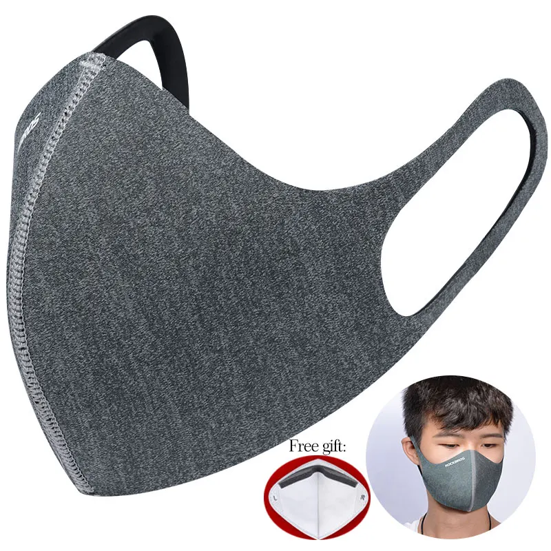 ROCKBROS велосипедная маска против пыли дышащая Ветрозащитная маска для лица PM 2,5 Защита рта Муфельная мягкая маска для лица 5 фильтр - Цвет: Hanging ears LF006 2