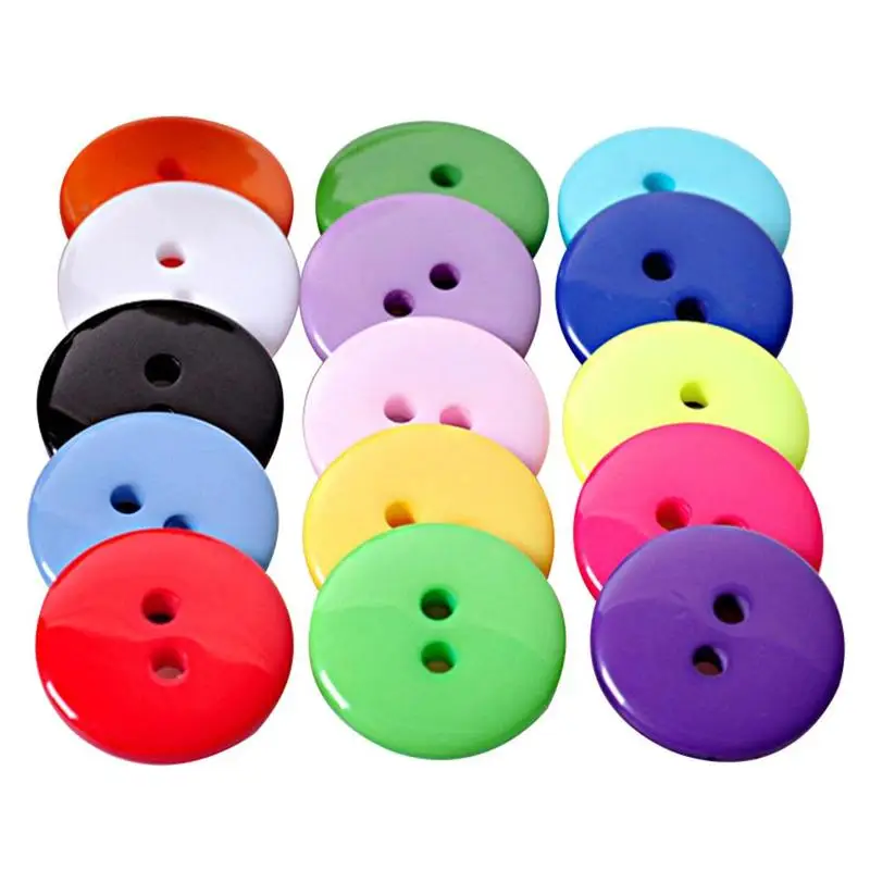 

100Pcs DIY 2 Holes Round Resin Buttons Scrapbooking Sewing Craft
